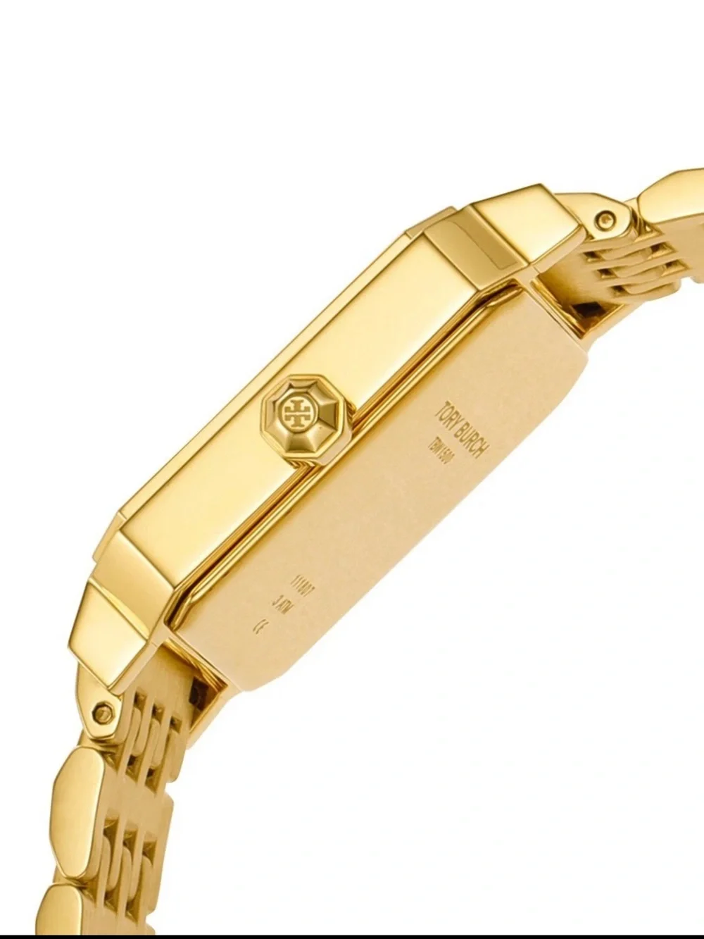 Tory Burch Gold Rectangular Link Bracelet Watch